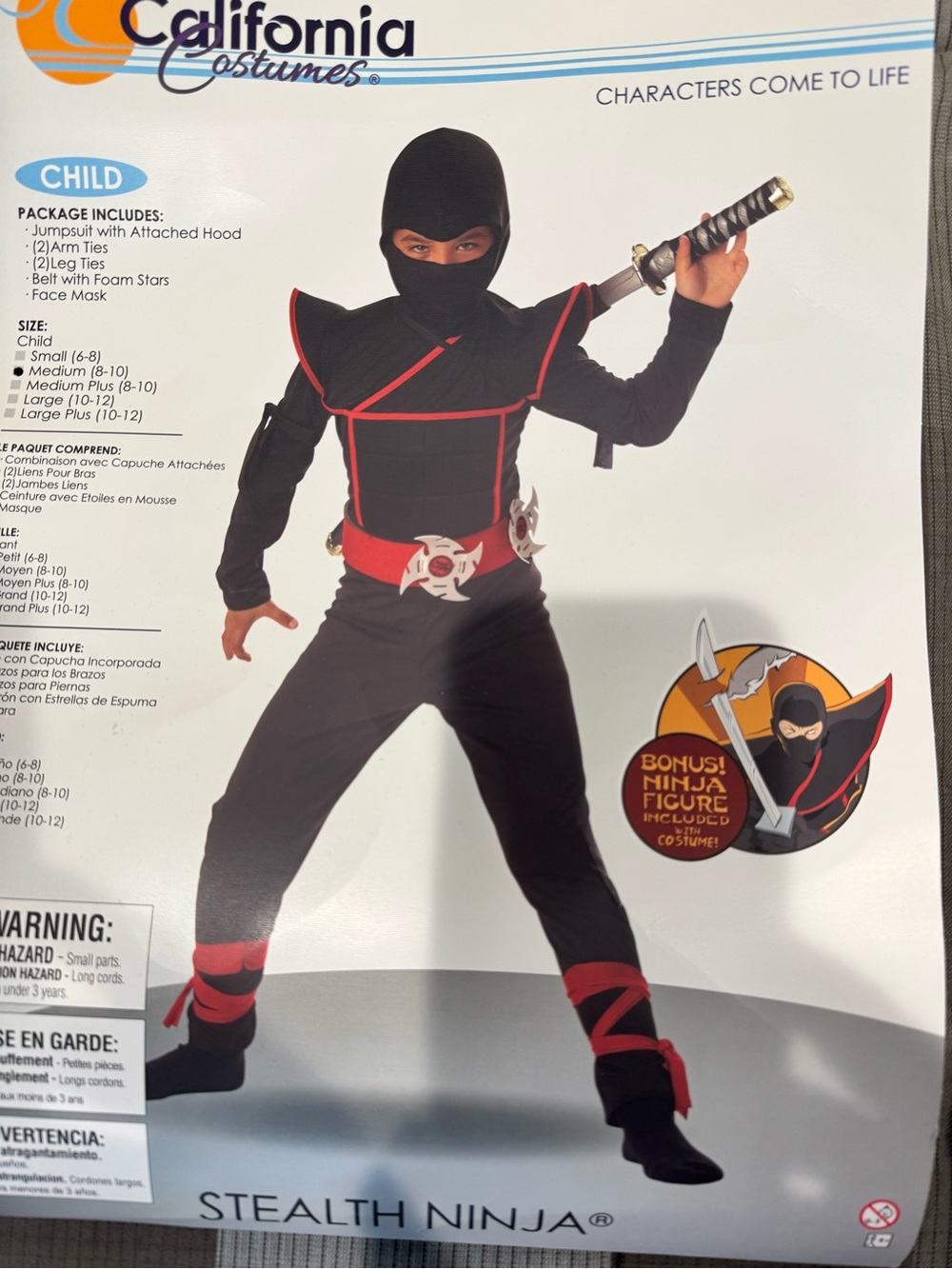 California Costumes Stealth Ninja Costume with Red Accents
